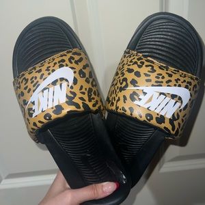 Nike slides in cheetah print